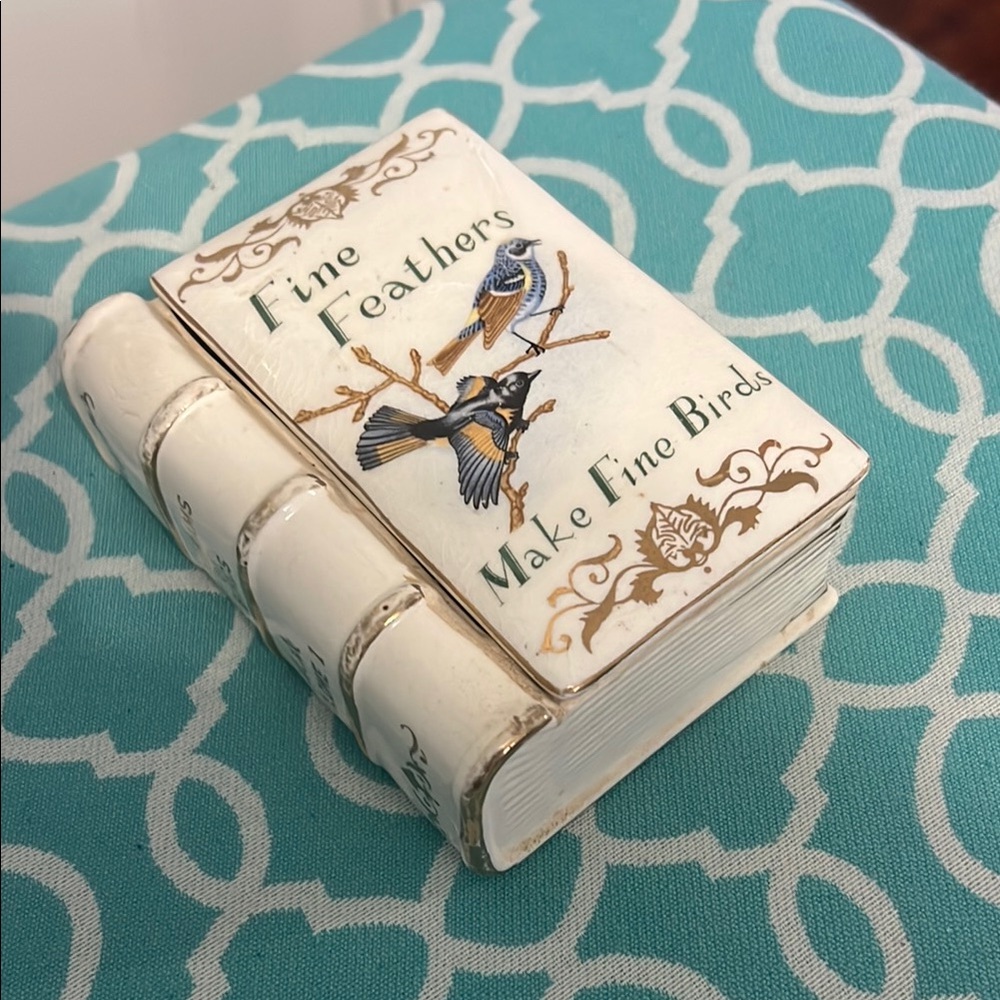 Cream and Gold Vintage Bird Charm Journal